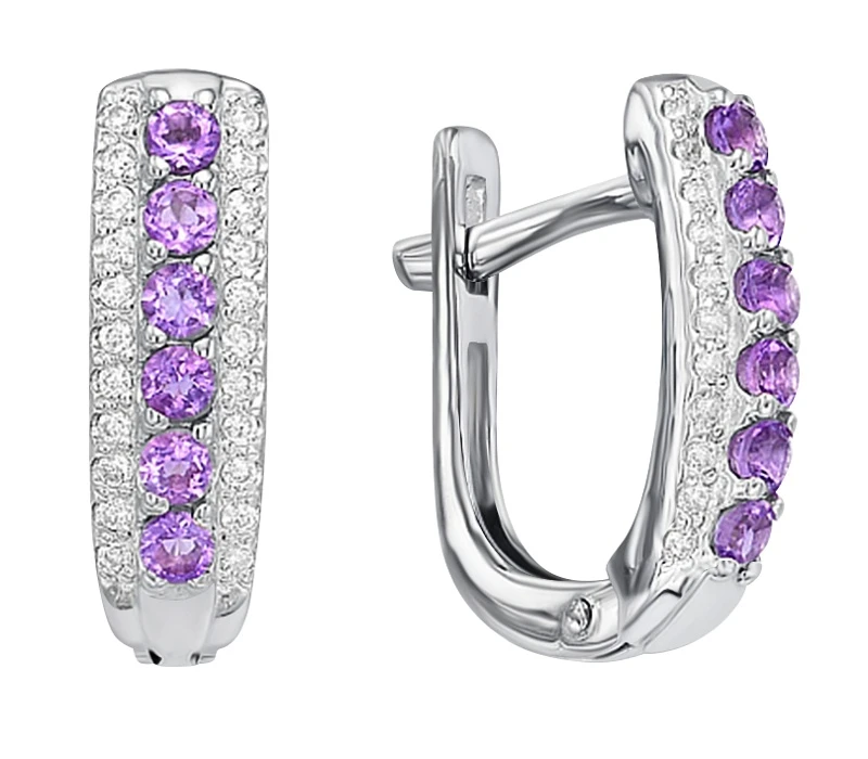 Серьги  серебряные с фианитом