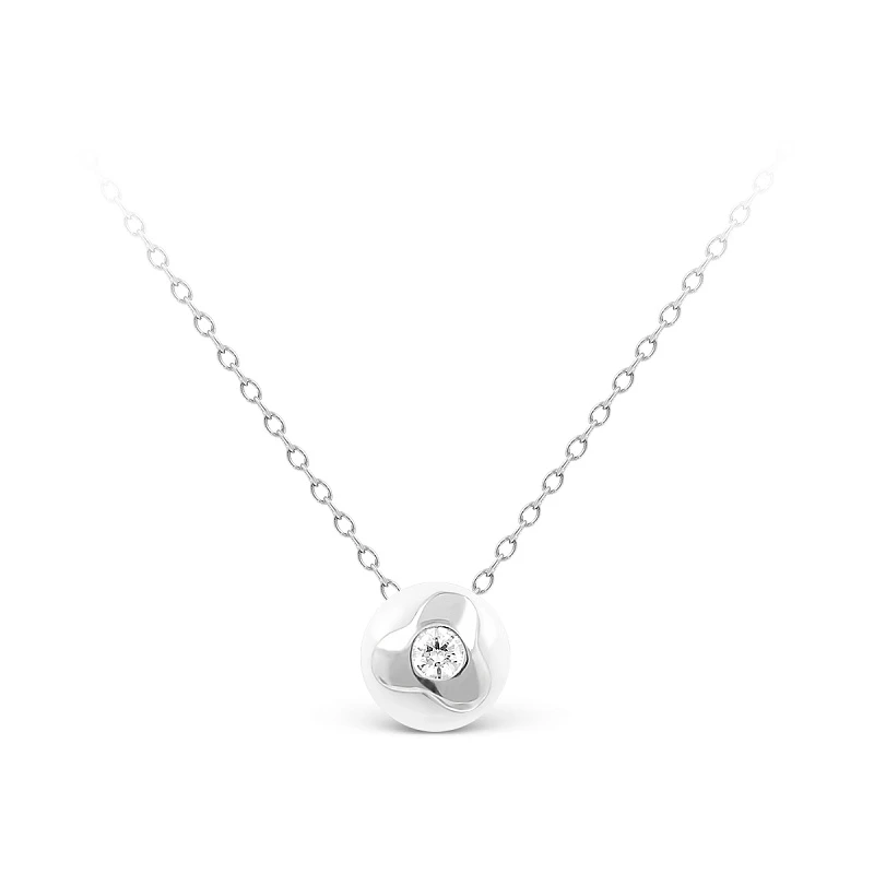 Колье  серебряное с фианитом