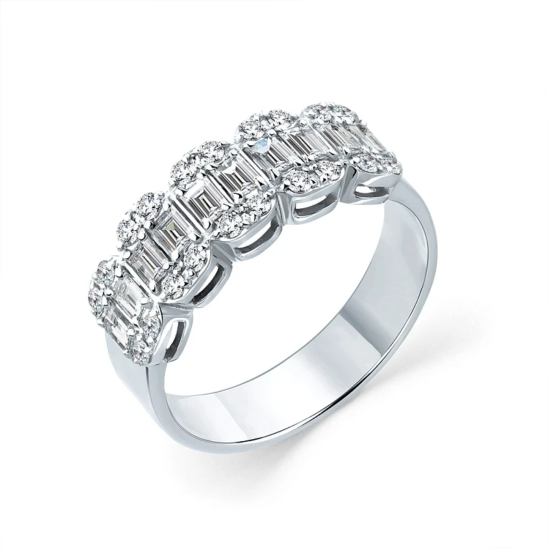 Кольцо  из белого золота с природным бриллиантом