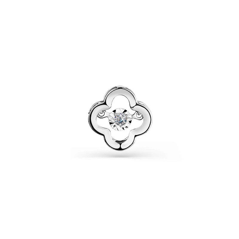 Подвеска  из белого золота с природным бриллиантом