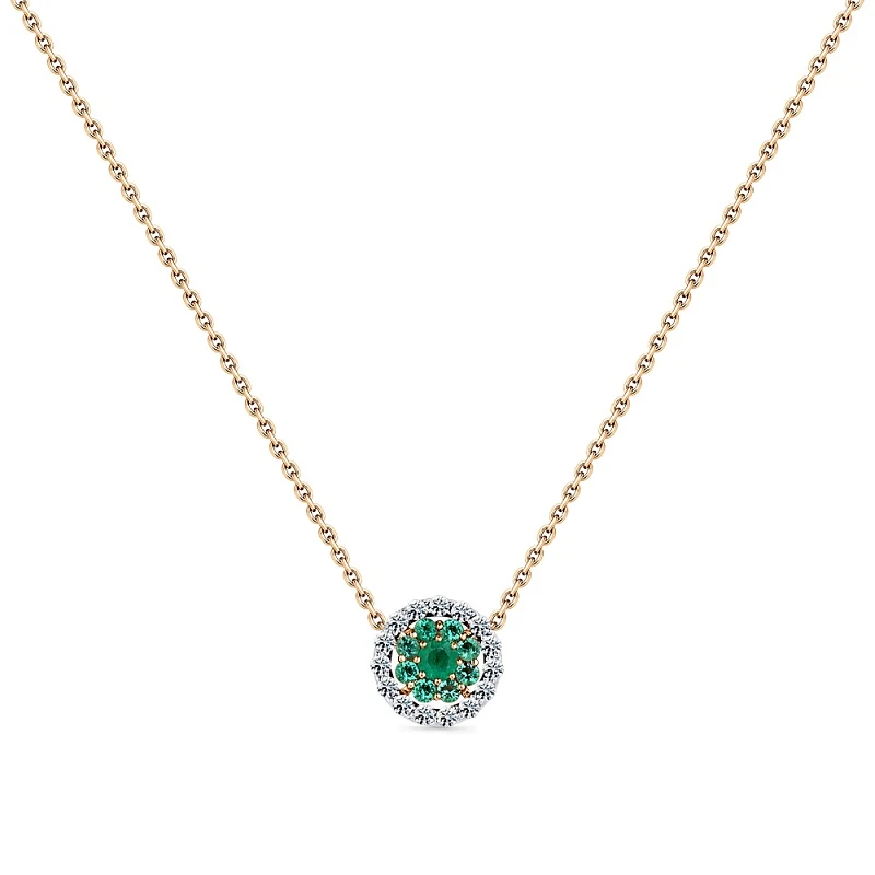 Колье  из красного золота с изумрудом