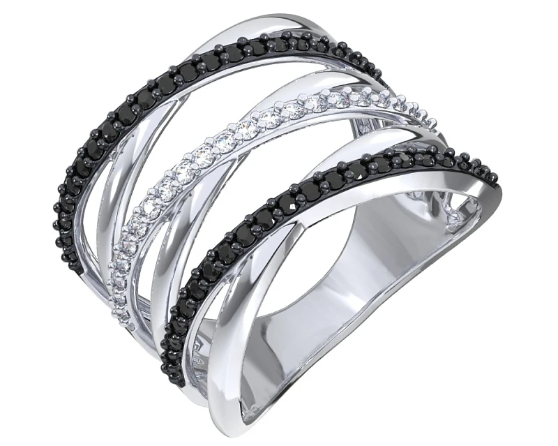 Кольцо  серебряное с фианитом