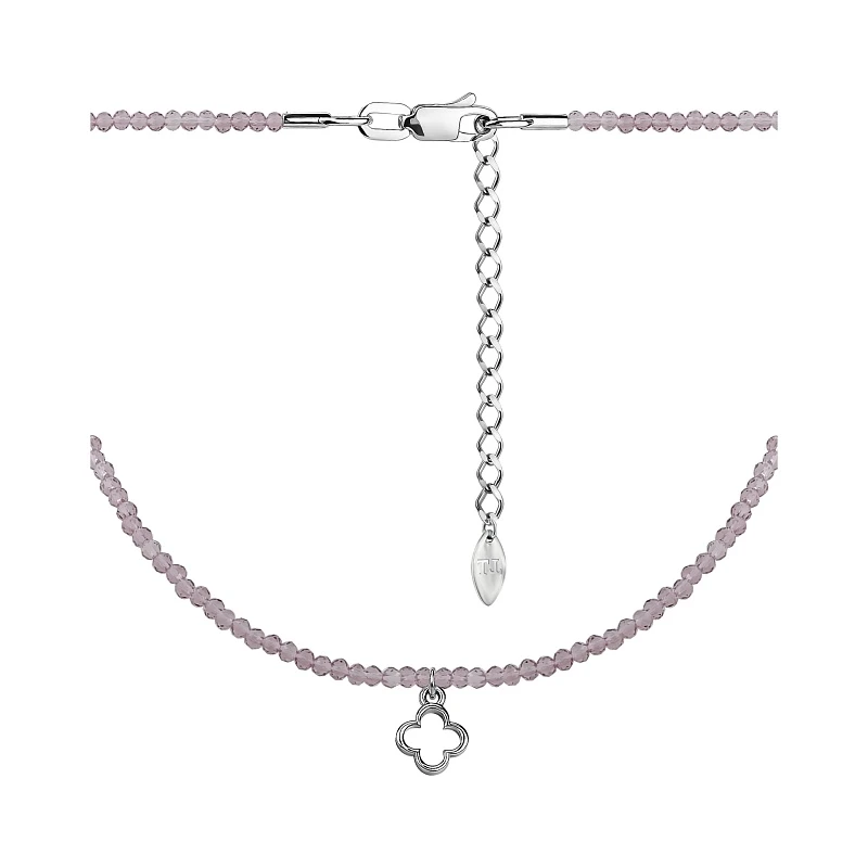 Колье  серебряное со шпинелью