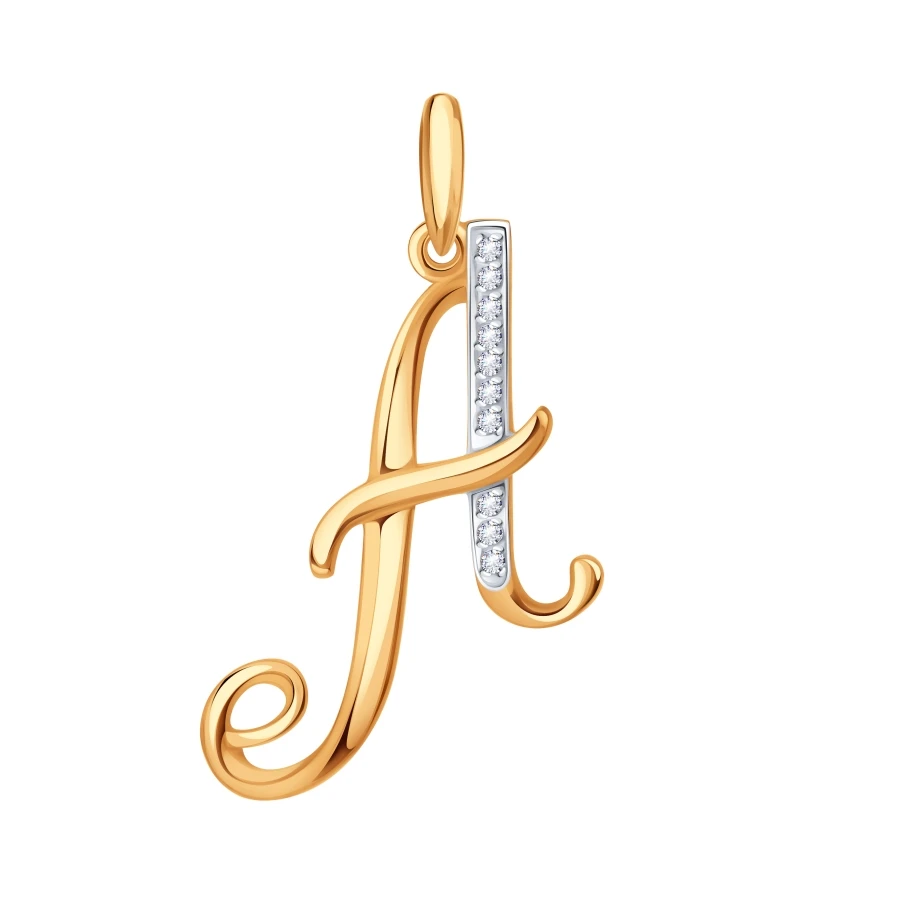 Подвеска  из красного золота с фианитом