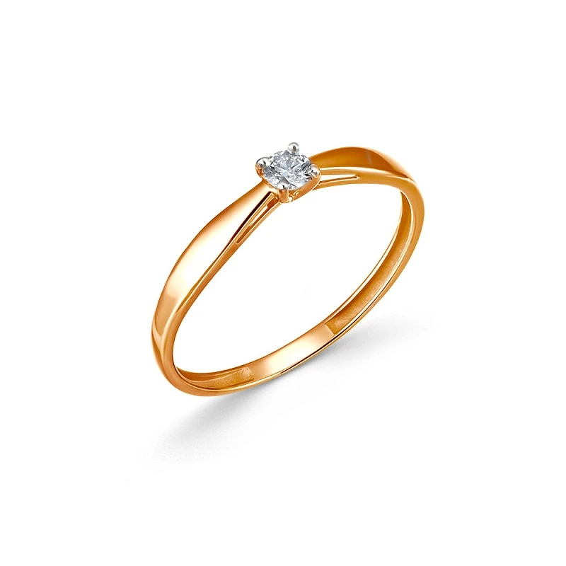 Кольцо  золотое с выращенным бриллиантом