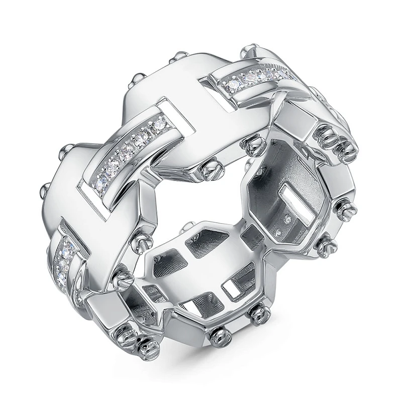 Кольцо  серебряное с фианитом