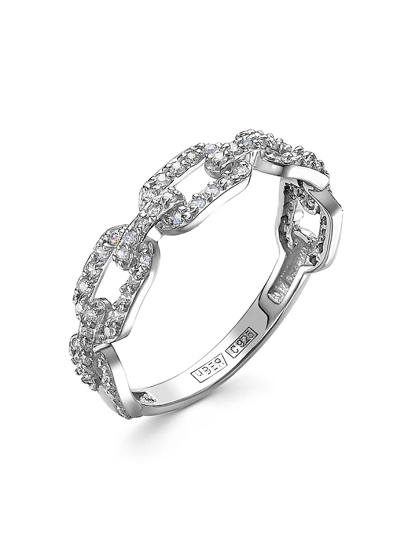 Кольцо  серебряное с фианитом