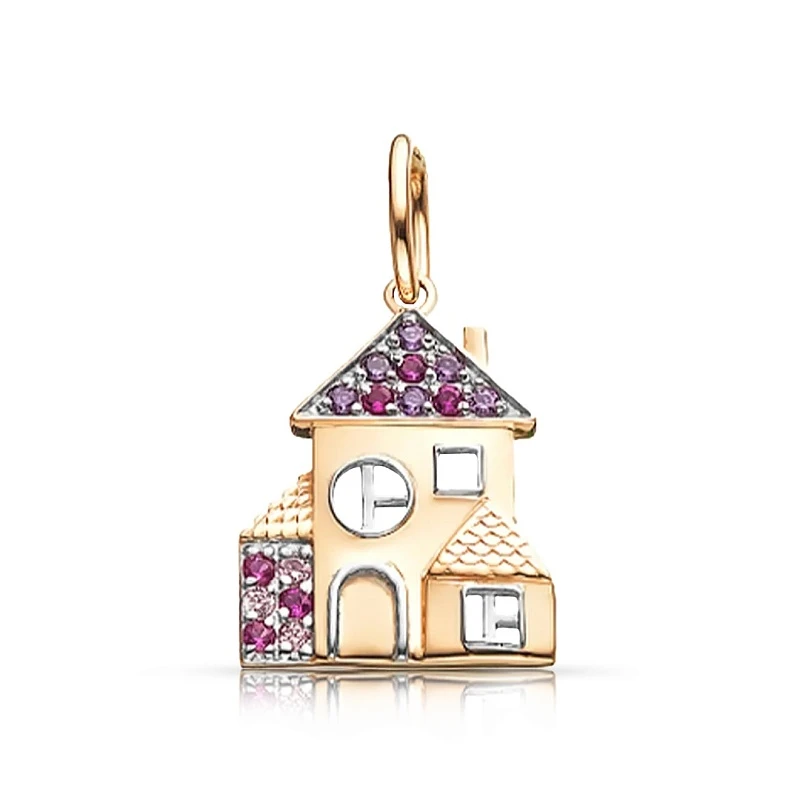 Подвеска  из красного золота с фианитом