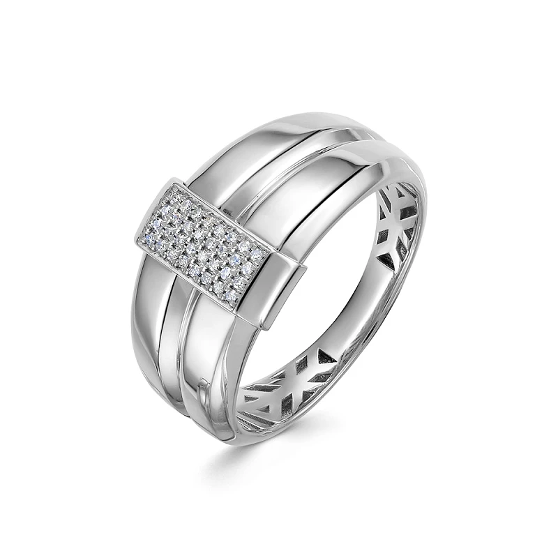 Кольцо  из белого золота с природным бриллиантом