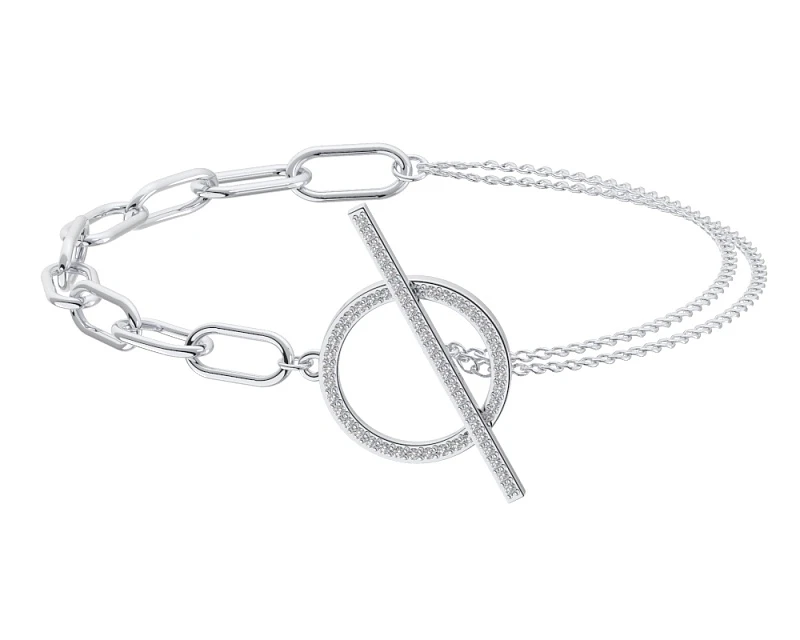 Браслет  серебряный с фианитом