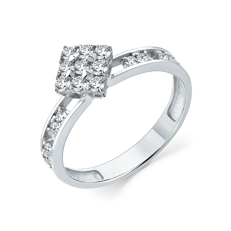 Кольцо  из белого золота с природным бриллиантом