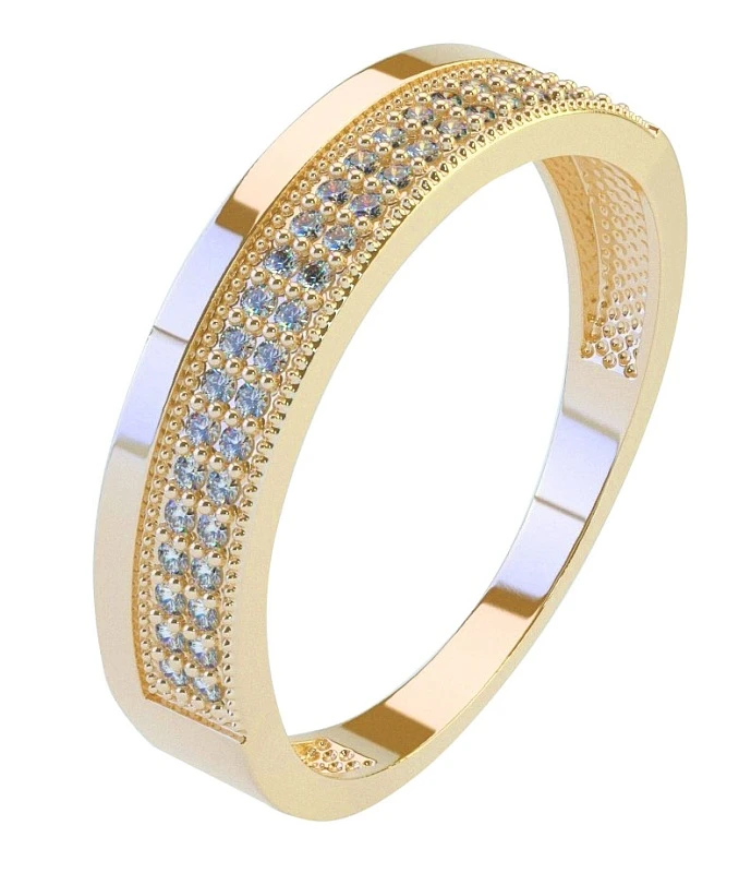 Кольцо  из красного золота с фианитом