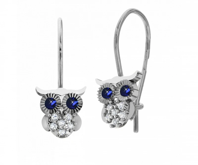 Серьги  серебряные с фианитом