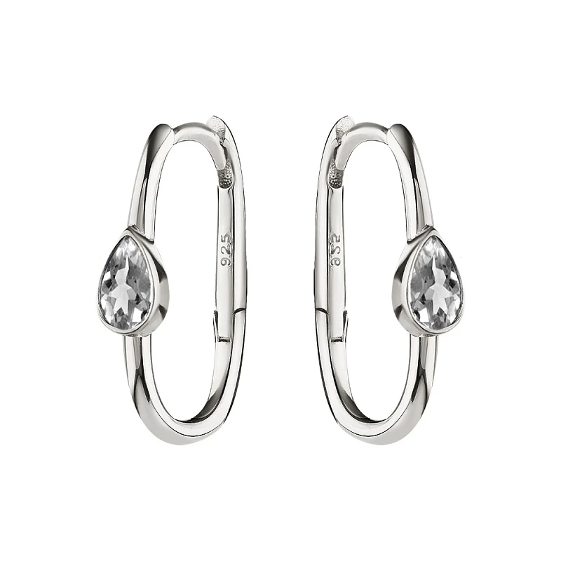 Серьги  серебряные с фианитом