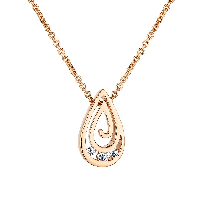 Колье  из красного золота с природным бриллиантом