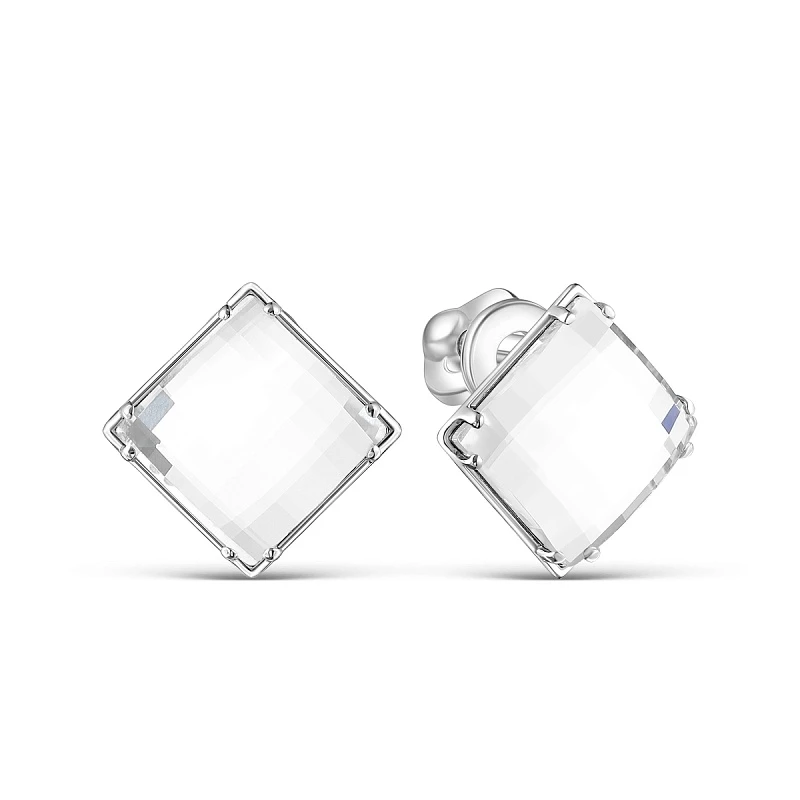 Серьги  серебряные с фианитом