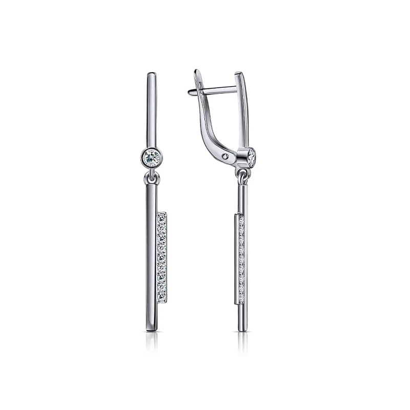 Серьги  серебряные с фианитом