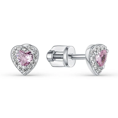 Серьги  серебряные с фианитом