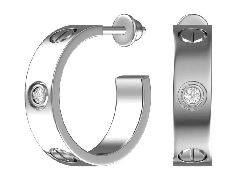 Серьги  серебряные с фианитом