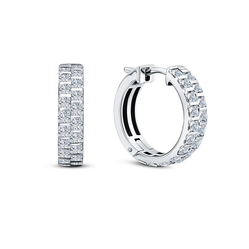 Серьги  серебряные с фианитом