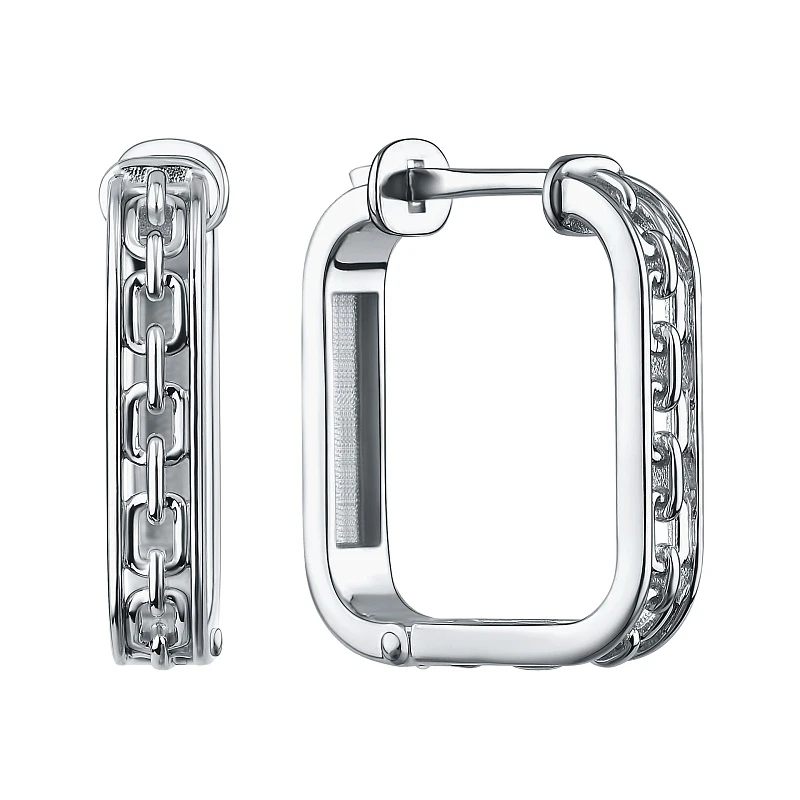 Серьги  серебряные