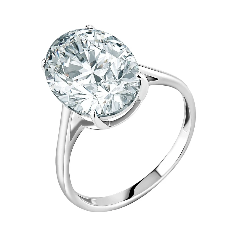 Кольцо  серебряное с фианитом