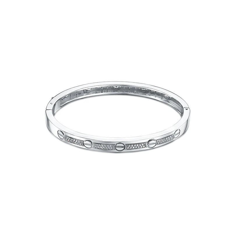 Браслет  из белого золота с фианитом