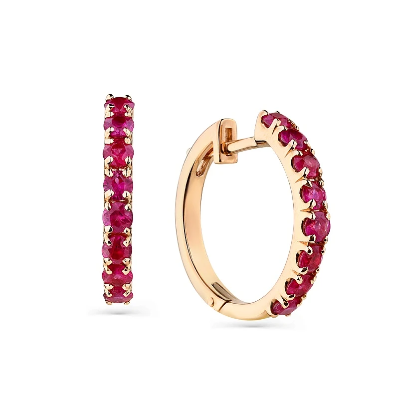 Серьги  из красного золота с рубином