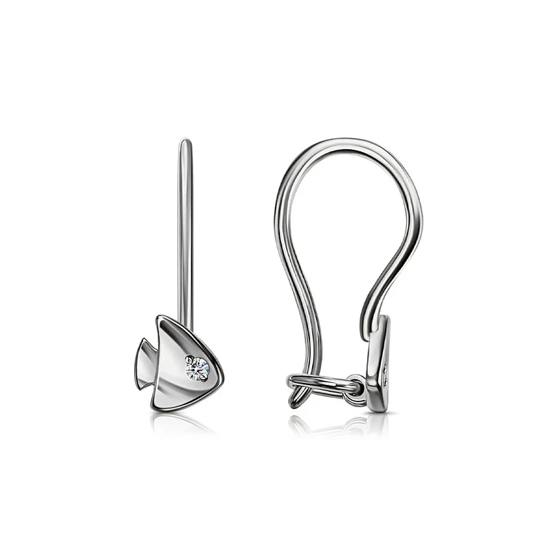 Серьги  серебряные с фианитом