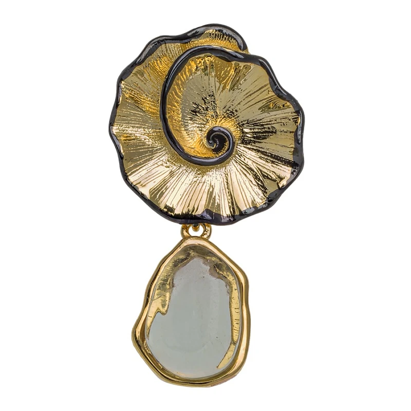 Подвеска «САМОЦВЕТЫ» из серебра с позолотой с флюоритом