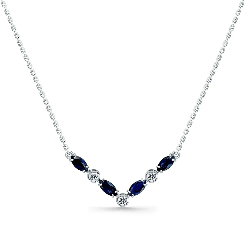 Колье  из белого золота с сапфиром