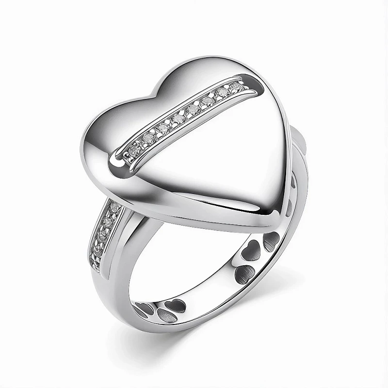 Кольцо  серебряное с фианитом