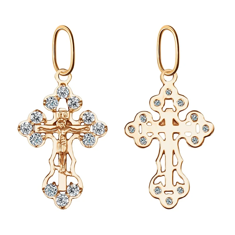 Подвеска  из красного золота с фианитом