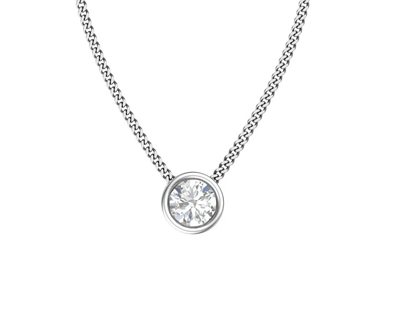 Колье  серебряное с фианитом