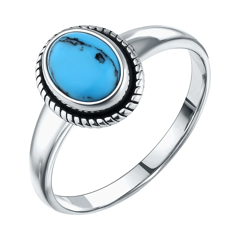 Кольцо  серебряное с бирюзой