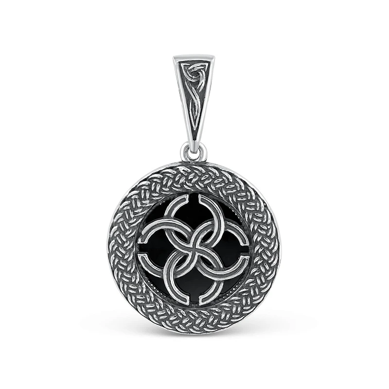 Подвеска  из серебра с чернением с агатом