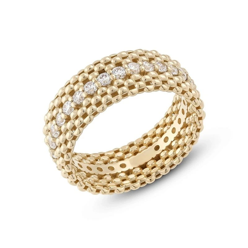 Кольцо  из серебра с лимонной позолотой с фианитом