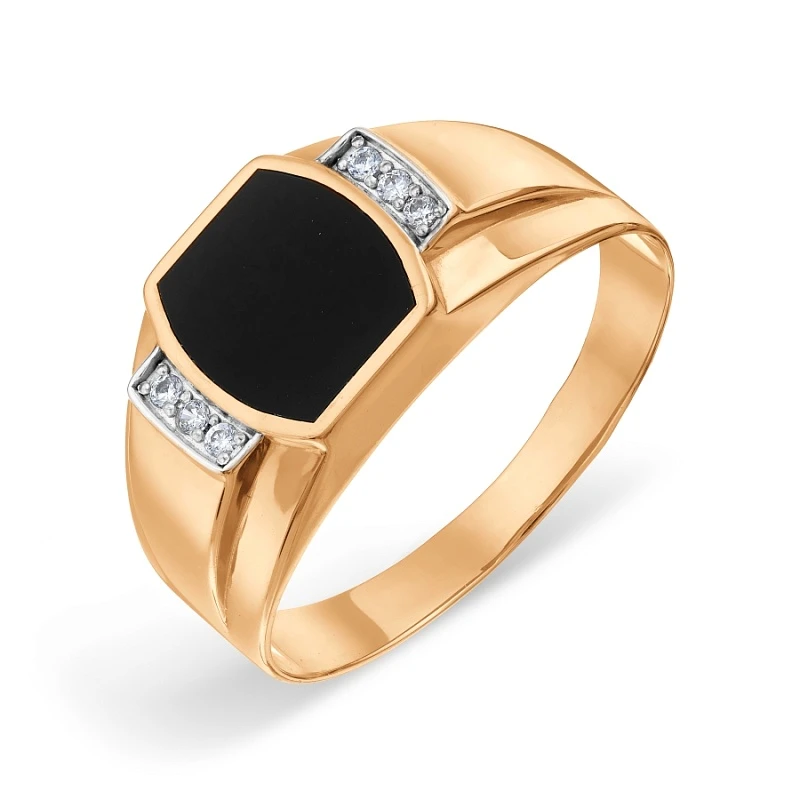 Кольцо  из красного золота с фианитом