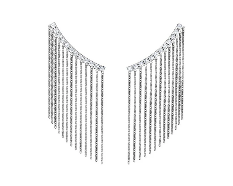 Серьги  серебряные с фианитом