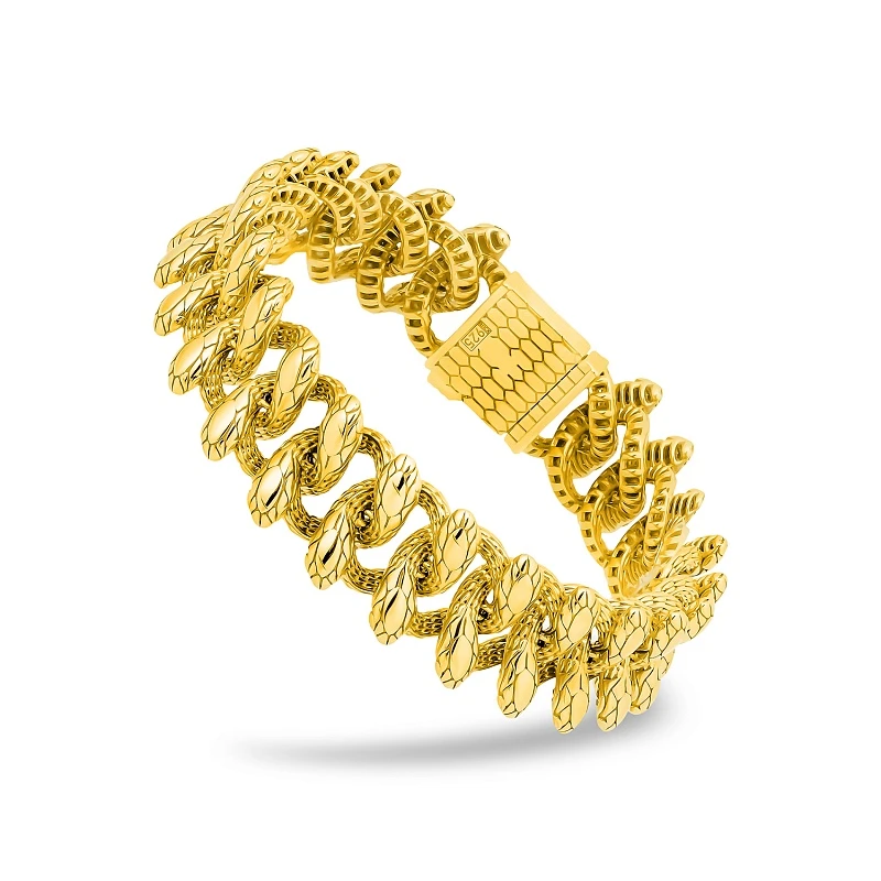 Браслет  из серебра с лимонной позолотой