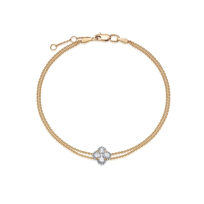 Браслет  из красного золота с природным бриллиантом