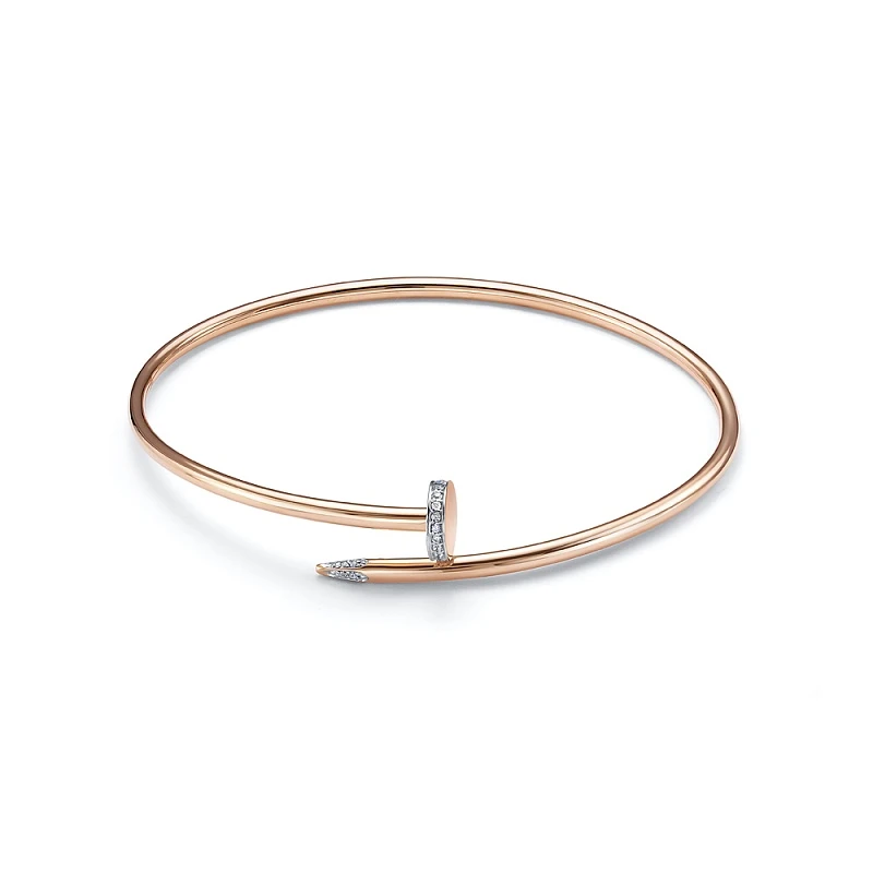 Браслет  из красного золота с фианитом