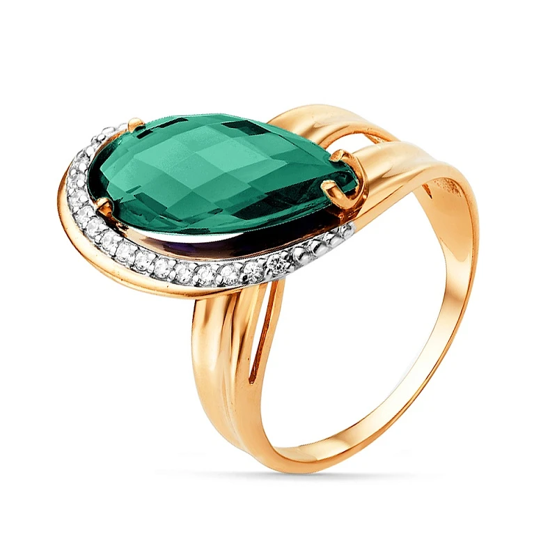 Кольцо  из красного золота с топазом