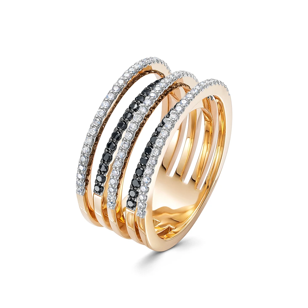 Кольцо  из красного золота с природным бриллиантом