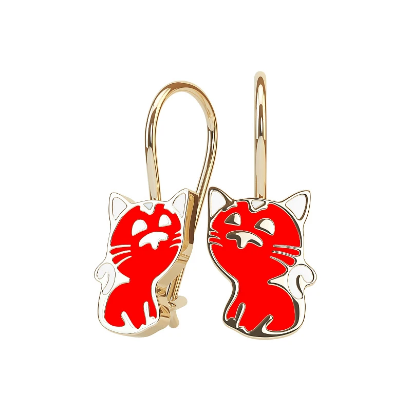 Серьги  из красного золота