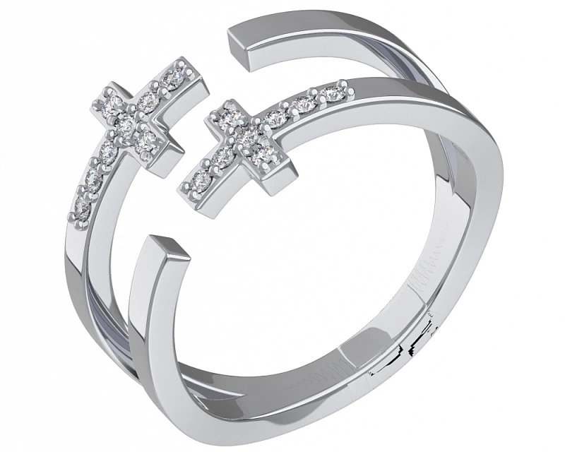 Кольцо  серебряное с фианитом