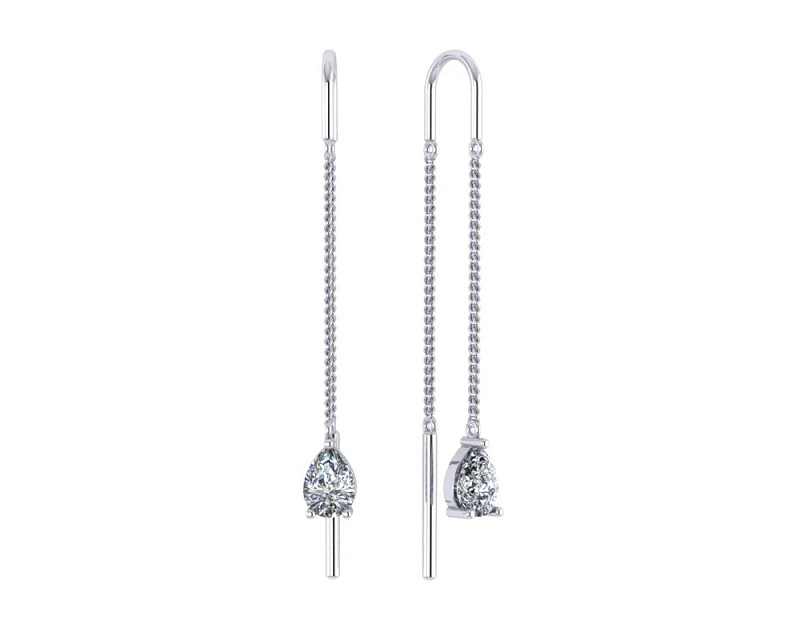 Серьги  серебряные с фианитом