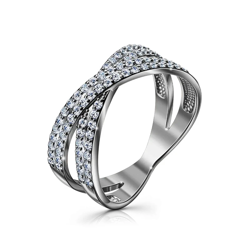 Кольцо  из белого золота с фианитом