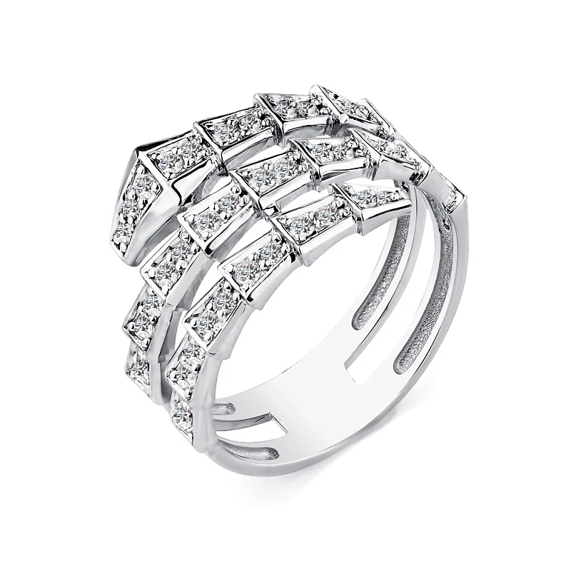 Кольцо  из белого золота с природным бриллиантом