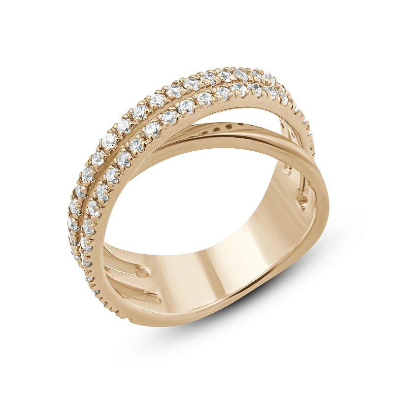 Кольцо  из красного золота с природным бриллиантом